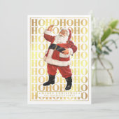 ホホホホメリークリスマスカーフェイクド金箔 招待状 (スタンド正面)