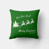 ホホホホメリークリスマスサンタと緑 クッション (裏面)