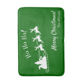ホホホホメリークリスマスサンタと緑 バスマット (正面縦)