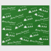 ホホホホメリークリスマスサンタと緑 ラッピングペーパー (フラット)