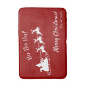 ホホホホメリークリスマスサンタと赤バスマット バスマット (正面縦)