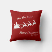 ホホホホメリークリスマスサンタと赤 クッション (裏面)