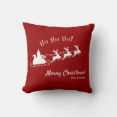 ホホホホメリークリスマスサンタと赤 クッション (正面)