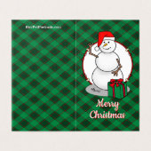 ホホホホメリークリスマスサンタカワイイ雪だるま (外部フラット)