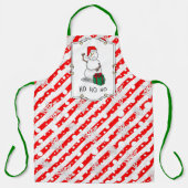 ホホホホメリークリスマスサンタカワイイ雪だるま エプロン (正面)
