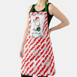 ホホホホメリークリスマスサンタカワイイ雪だるま エプロン