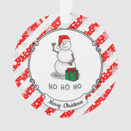 ホホホホメリークリスマスサンタカワイイ雪だるま オーナメント
