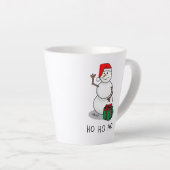 ホホホホメリークリスマスサンタカワイイ雪だるま カフェラテマグ (右アングル)