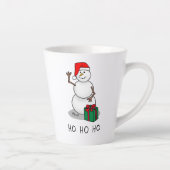 ホホホホメリークリスマスサンタカワイイ雪だるま カフェラテマグ (右)