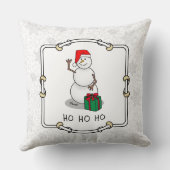 ホホホホメリークリスマスサンタカワイイ雪だるま クッション (裏面)
