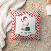 ホホホホメリークリスマスサンタカワイイ雪だるま クッション (ブランケット)
