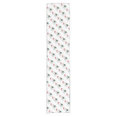 ホホホホメリークリスマスサンタカワイイ雪だるま ショートテーブルランナー (正面)