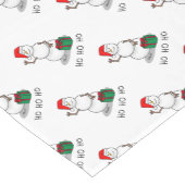 ホホホホメリークリスマスサンタカワイイ雪だるま ショートテーブルランナー (コーナー)