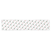 ホホホホメリークリスマスサンタカワイイ雪だるま ショートテーブルランナー (横)