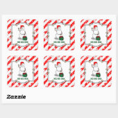 ホホホホメリークリスマスサンタカワイイ雪だるま スクエアシール (シート)