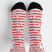 ホホホホメリークリスマスサンタカワイイ雪だるま ソックス (上部)