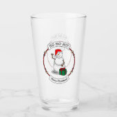 ホホホホメリークリスマスサンタカワイイ雪だるま タンブラーグラス (正面)