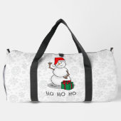 ホホホホメリークリスマスサンタカワイイ雪だるま ダッフルバッグ (裏面)