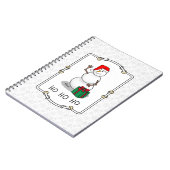 ホホホホメリークリスマスサンタカワイイ雪だるま ノートブック (左側)