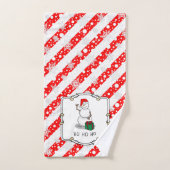 ホホホホメリークリスマスサンタカワイイ雪だるま バスタオルセット (ハンドタオル)