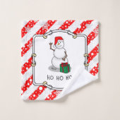 ホホホホメリークリスマスサンタカワイイ雪だるま バスタオルセット (ウォッシュタオル)