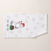 ホホホホメリークリスマスサンタカワイイ雪だるま バスタオルセット (ハンドタオル)