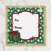 ホホホホメリークリスマスサンタカワイイ雪だるま フェイバータグ (裏面)