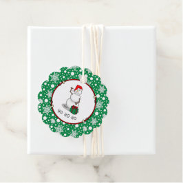 ホホホホメリークリスマスサンタカワイイ雪だるま フェイバータグ