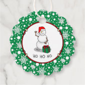 ホホホホメリークリスマスサンタカワイイ雪だるま フェイバータグ (正面)