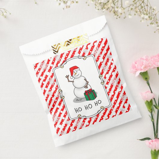 ホホホホメリークリスマスサンタカワイイ雪だるま フェイバーバッグ (封をした状態)