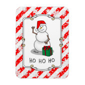 ホホホホメリークリスマスサンタカワイイ雪だるま マグネット (縦)