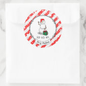 ホホホホメリークリスマスサンタカワイイ雪だるま ラウンドシール (バッグ)