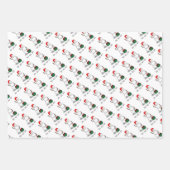 ホホホホメリークリスマスサンタカワイイ雪だるま ラッピングペーパーシート (正面3)