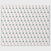 ホホホホメリークリスマスサンタカワイイ雪だるま ラッピングペーパー (フラット)