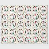 ホホホホメリークリスマスサンタカワイイ雪だるま ラッピングペーパー (フラット)