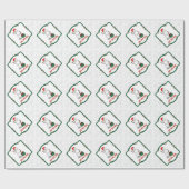 ホホホホメリークリスマスサンタカワイイ雪だるま ラッピングペーパー (フラット)