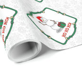 ホホホホメリークリスマスサンタカワイイ雪だるま ラッピングペーパー (ロールコーナー)