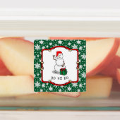 ホホホホメリークリスマスサンタカワイイ雪だるま ラベル (貼付)