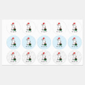 ホホホホメリークリスマスサンタカワイイ雪だるま ラベル (シート)