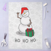 ホホホホメリークリスマスサンタカワイイ雪だるま 薄葉紙 (クラフト)