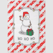 ホホホホメリークリスマスサンタカワイイ雪だるま 薄葉紙 (正面)