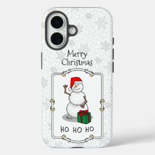 ホホホホメリークリスマスサンタカワイイ雪だるま iPhone 16ケース