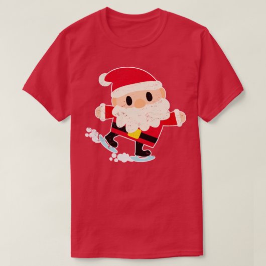 ホホホホメリークリスマスサンタハットヒゲとコスチュウ Tシャツ (デザイン正面)