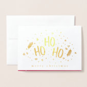 ホホホホメリー魅力的クリスマスフォト 箔カード (封筒付き正面)