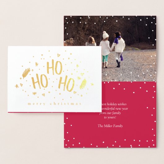 ホホホホメリー魅力的クリスマスフォト 箔カード (ディスプレー)