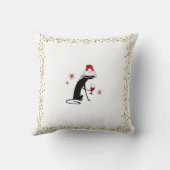 ホホホホメロキャットおもしろいクリスマスワイン引用文 クッション (裏面)