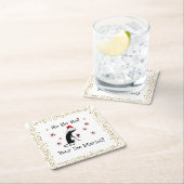 ホホホホメロキャットおもしろいクリスマスワイン引用文 スクエアペーパーコースター (インサイチュ)