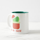 ホホホホヤかわいいクリスマスサンタホヤ工場 ツートーンマグカップ (正面左)