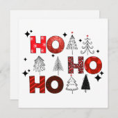 ホホホホレッドクリスマスツリーズウィンターホリデーカード (正面/裏面)