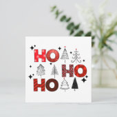 ホホホホレッドクリスマスツリーズウィンターホリデーカード (スタンド正面)
